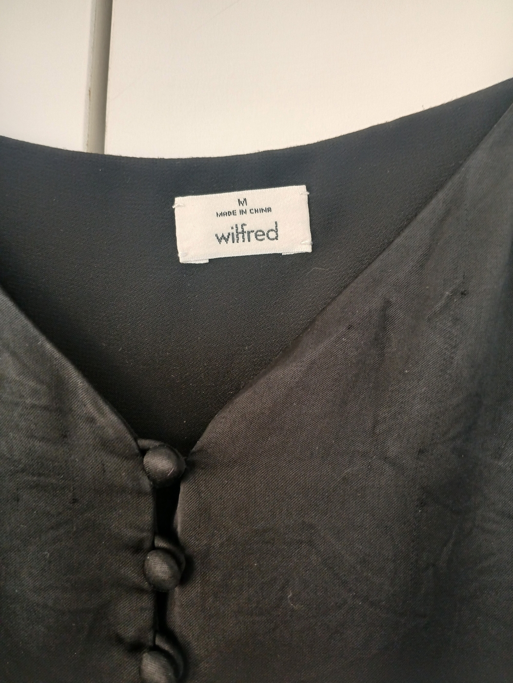 Wilfred Black Satin Button-Front Cami - Picture 3 of 4